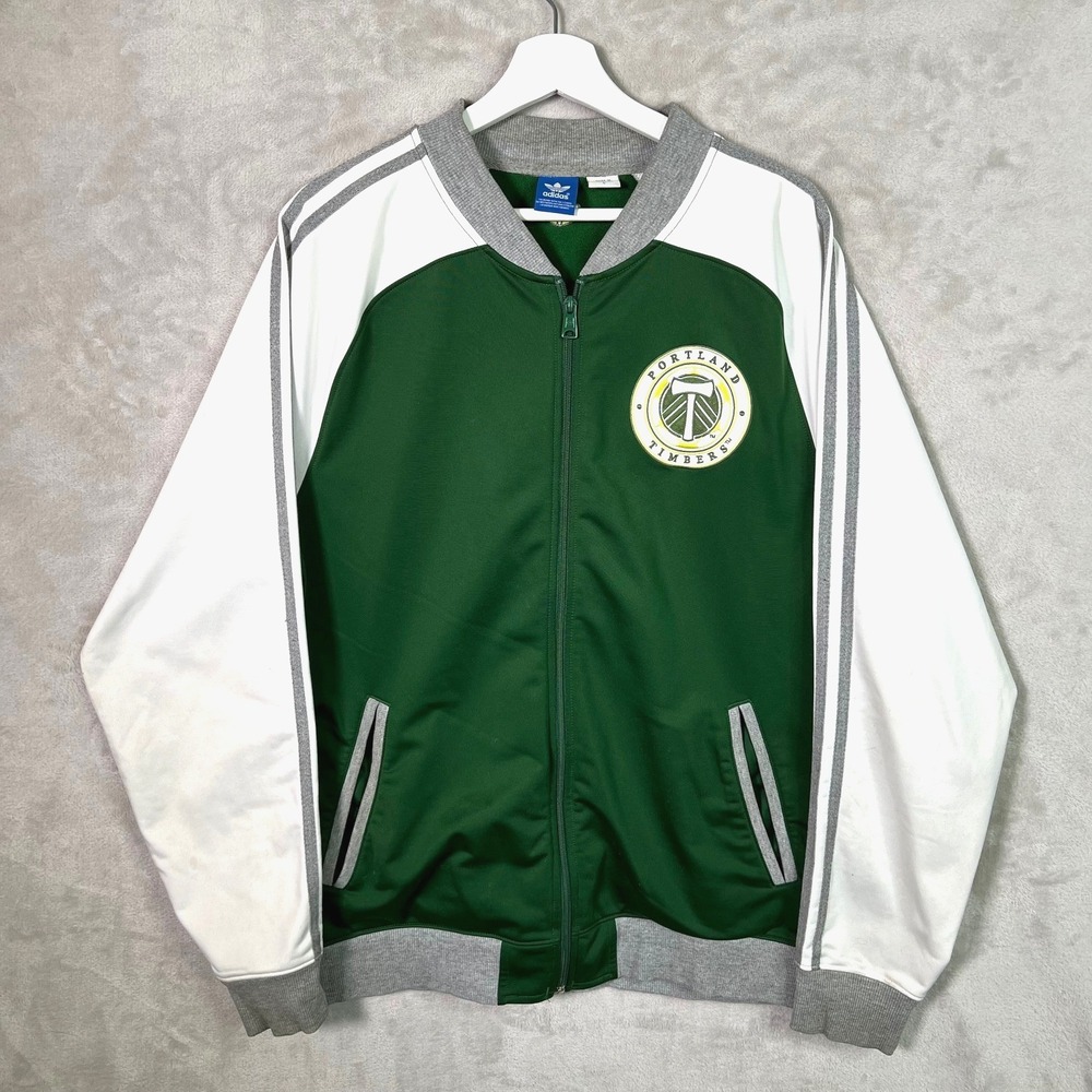 Adidas MLS Portland Timbers Full Zip Tack Jacket 6790A Men's Sz: L *Flaw